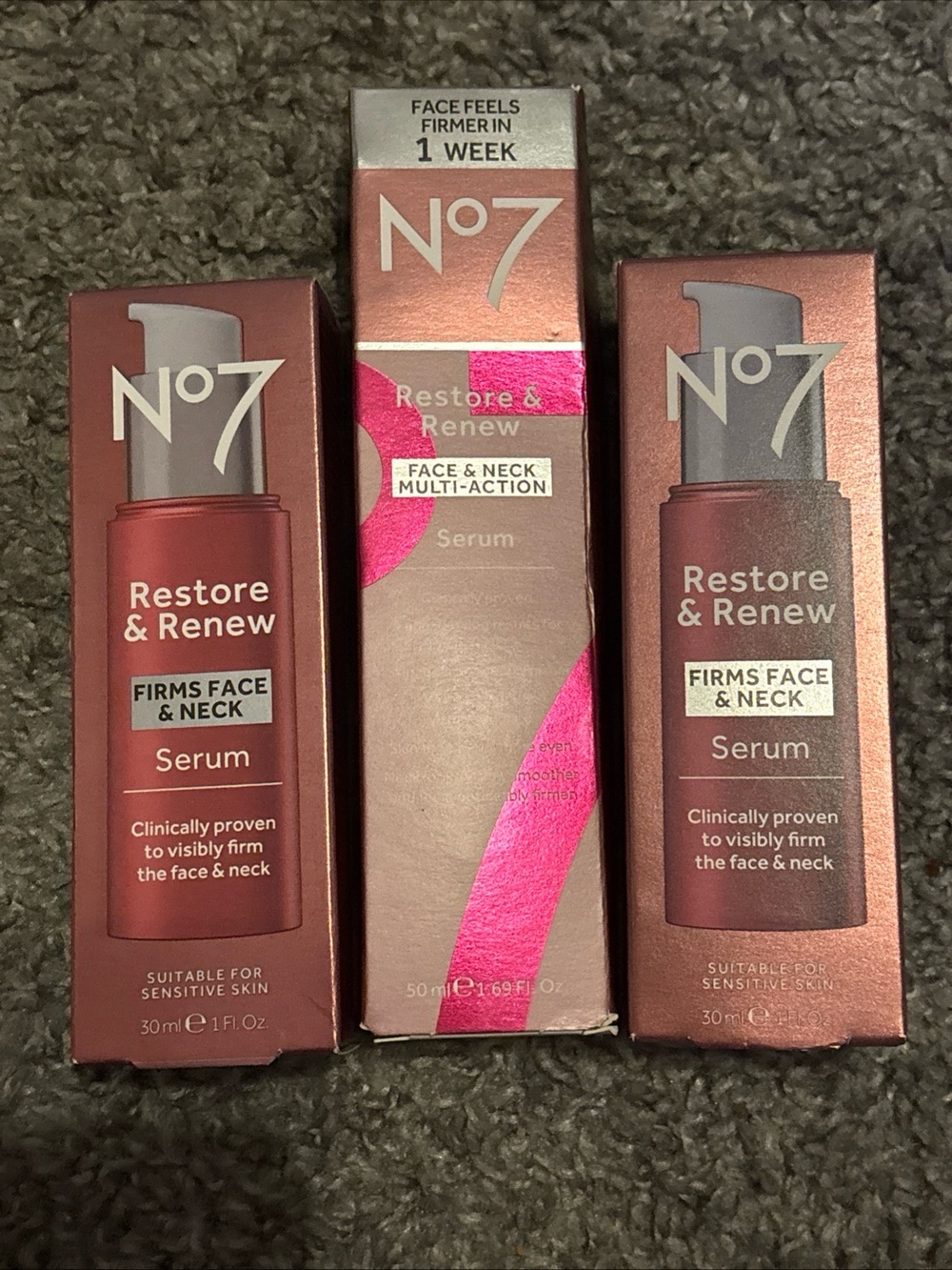 No7 Restore & Renew Face & Neck Serum - Rose/Bronze